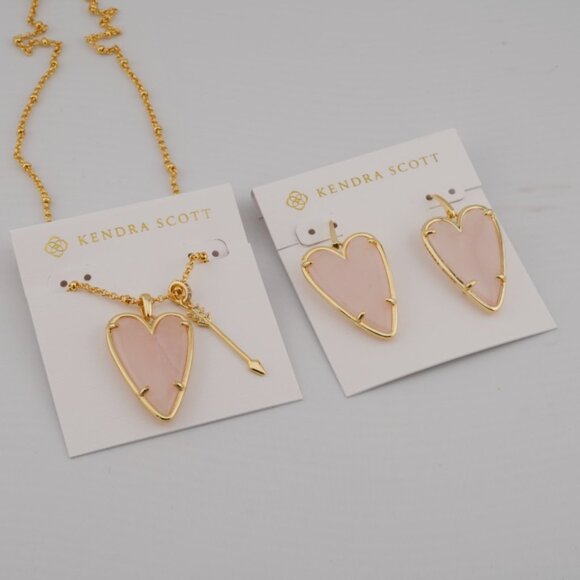 Kendra Scott Large Heart Necklace & Earrings Set
